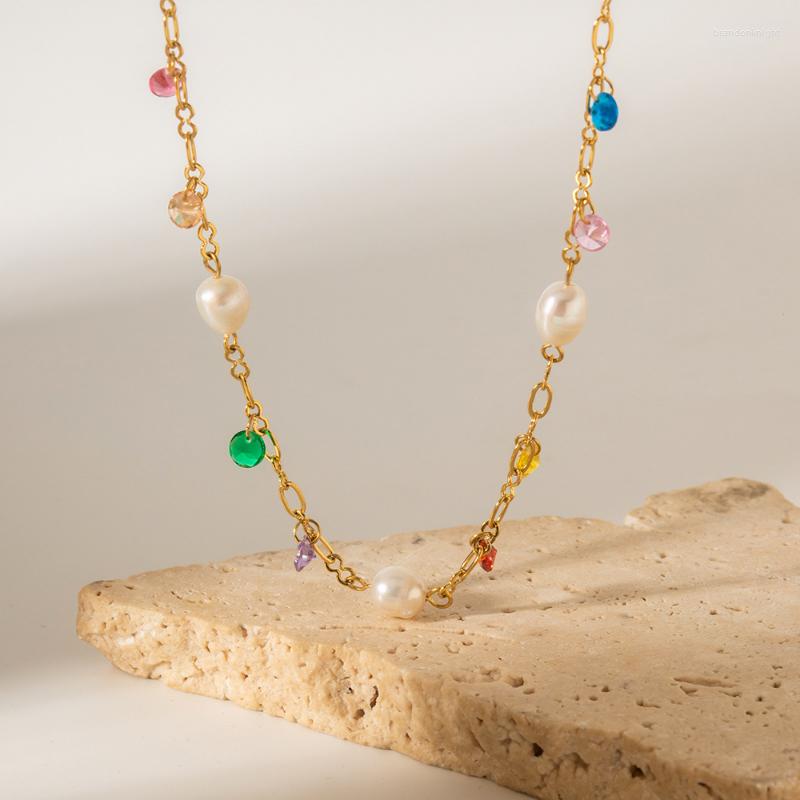 Choker Minar Boho Candy Color CZ Cubic Zirconia Freshwater Pearl Tassel Charm Necklaces Women 18K Gold PVD Plated Titanium Steel
Choker Minar Boho Candy Color CZ Cubic Zirconia Freshwater Pearl Tassel Charm Necklaces Women 18K Gold PVD Plated Titanium Steel