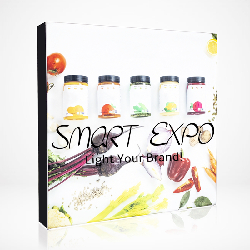 8ft Backlit SEG Pop Up Advertising Display 224x224CM with LED Ladder Light Set Custom Banner Print