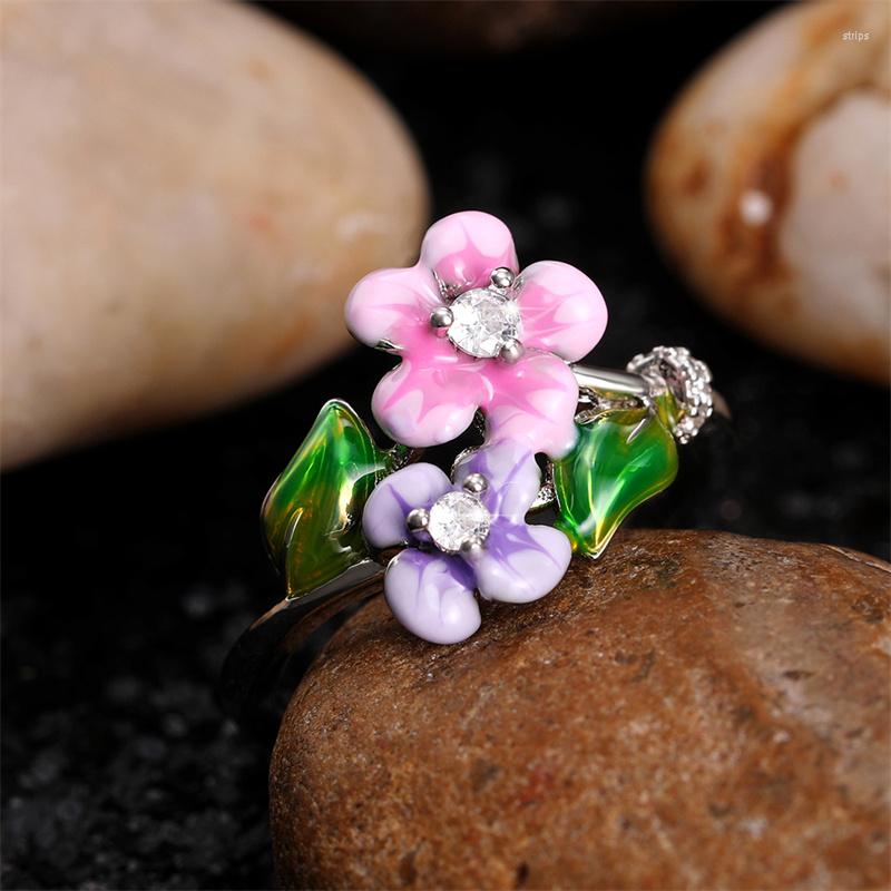 Cluster Rings CAOSHI Chic Colorful Flower Finger Ring For Women Aesthetic Accessories Party Fancy Gift Anniversary Fresh Style Jewelry
Cluster Rings CAOSHI Chic Colorful Flower Finger Ring For Women Aesthetic Accessories Party Fancy Gift Anniversary Fresh Style Jewelry