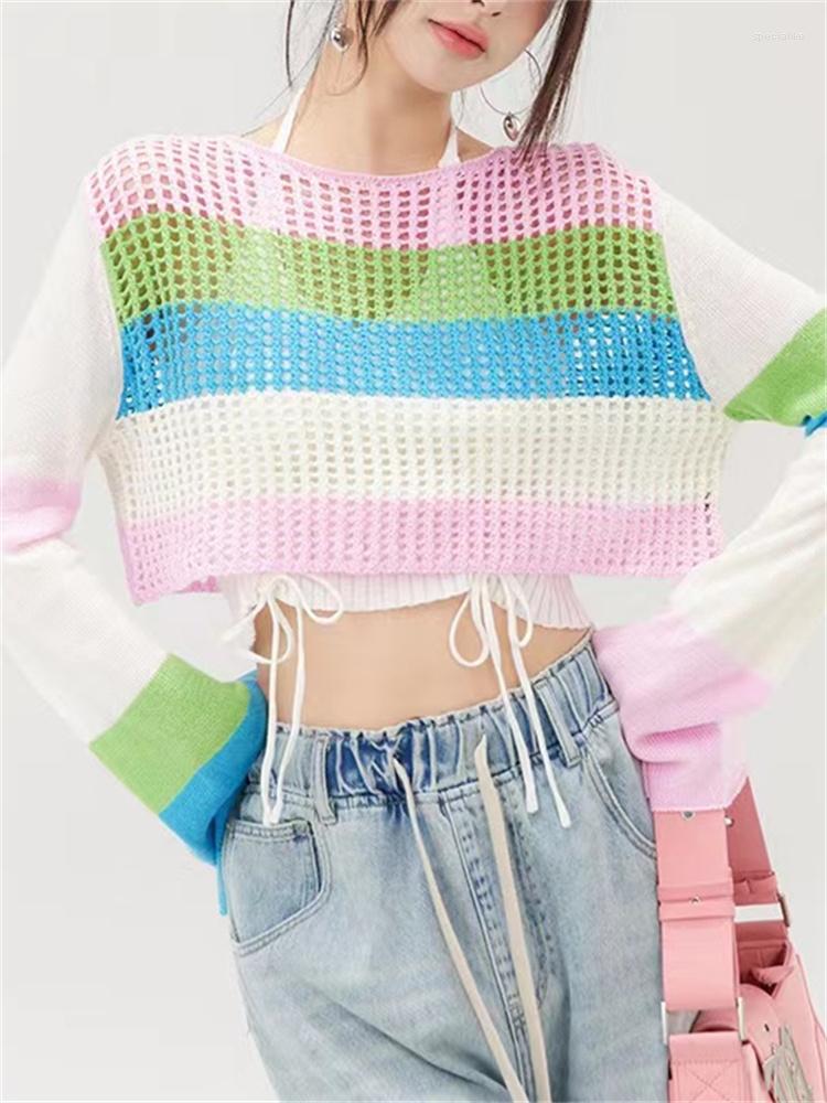 Women's Sweaters Striped Hollow Out Pullover Sweater Women Summer 2023 Long Flare Sleeve Oversized Fashion Chic Crop Jumpers, Pink
Women's Sweaters Striped Hollow Out Pullover Sweater Women Summer 2023 Long Flare Sleeve Oversized Fashion Chic Crop Jumpers, Pink