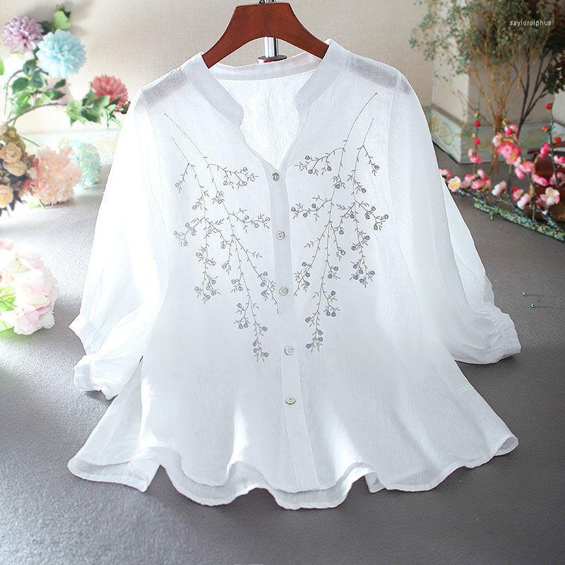 Women's Blouses Embroidery Loose Women Shirts Stand Collar Half Sleeve Summer 2023 Thin Fashion Female Tops -3XL, White
Women's Blouses Embroidery Loose Women Shirts Stand Collar Half Sleeve Summer 2023 Thin Fashion Female Tops -3XL, White