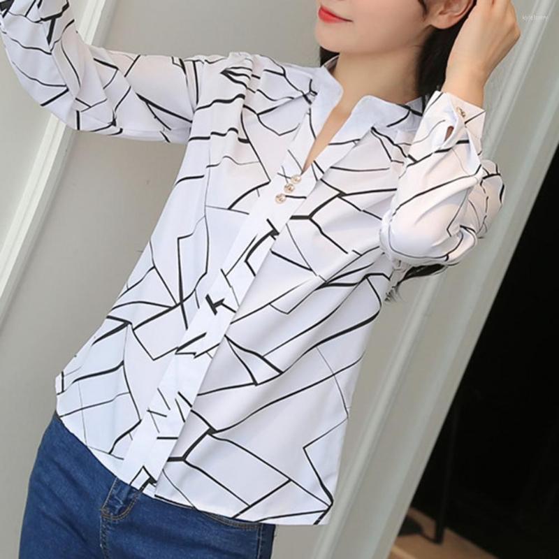 Women's Blouses Autumn Top Long Sleeve Office Shirt Fashion Irregular Geometry Print Blouse, Black white
Women's Blouses Autumn Top Long Sleeve Office Shirt Fashion Irregular Geometry Print Blouse, Black white