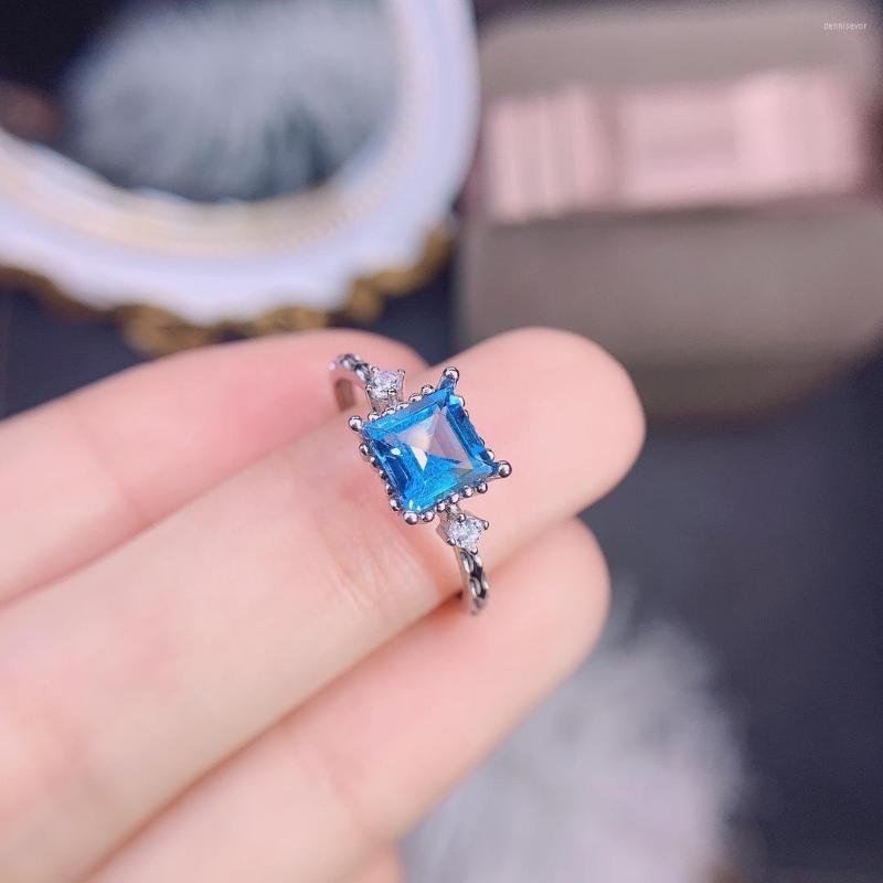 Cluster Rings Natural Blue Topaz Ring For Girlfriend's Birthday Anniversary Gift Trend
Cluster Rings Natural Blue Topaz Ring For Girlfriend's Birthday Anniversary Gift Trend