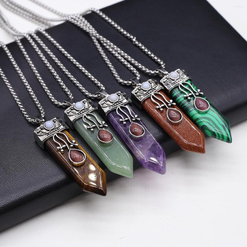 Chains Sword Shaped Pendant Necklace Amethyst Black Agate Tiger Eye Stone Malachite Exquisite Jewelry Banquet Party Accessories Gifts
Chains Sword Shaped Pendant Necklace Amethyst Black Agate Tiger Eye Stone Malachite Exquisite Jewelry Banquet Party Accessories Gifts