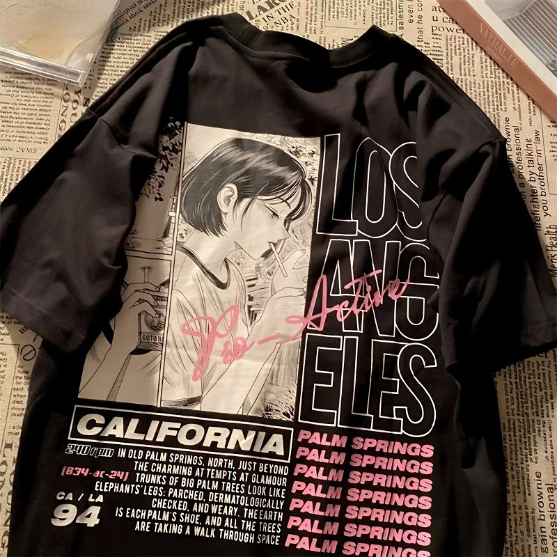 Womens TShirt Summer Tshirt Hiphop Printed Shortsleeved Loose Y2k Harajuku Lazy Style Retro Fashion Trend Tops s 230420, Black
Womens TShirt Summer Tshirt Hiphop Printed Shortsleeved Loose Y2k Harajuku Lazy Style Retro Fashion Trend Tops s 230420, Black