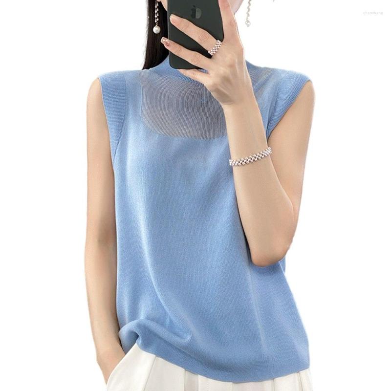 Women's Tanks Ice Silk Sleeveless Tank Tops Women's 2023 Summer Slim Fit Half Neck Hollow Knitted Short Shirt, Black
Women's Tanks Ice Silk Sleeveless Tank Tops Women's 2023 Summer Slim Fit Half Neck Hollow Knitted Short Shirt, Black
