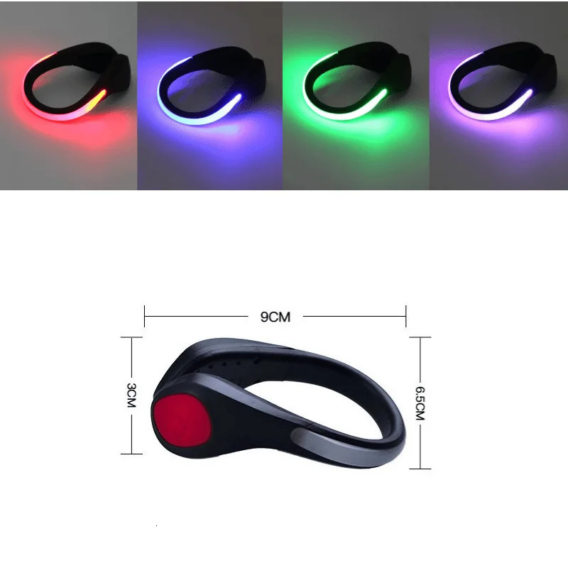 Shoe Parts Accessories Outdoor running light LED illuminated shoe clip Night safety warning bright flashing sports bicycle 231121