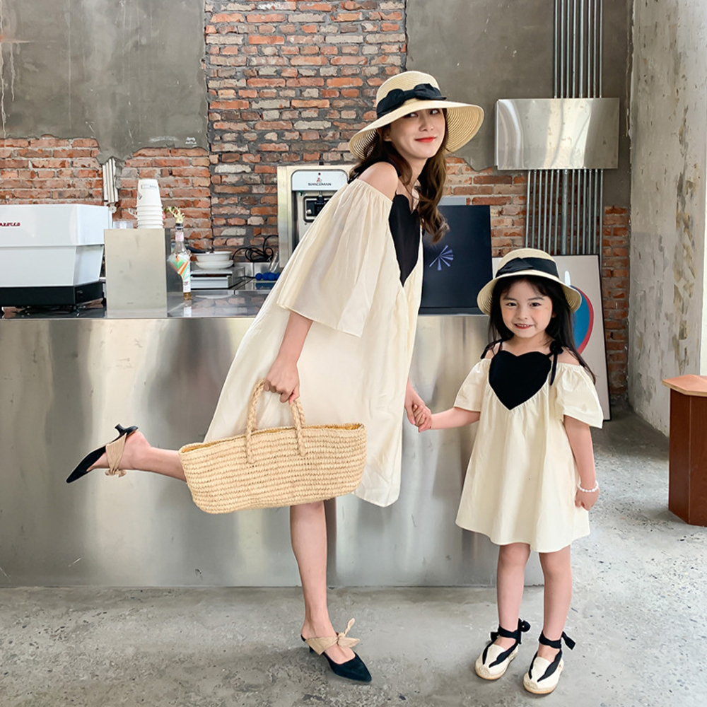 Family Matching Outfits Melario Mother Kids Strapless Dress Family Matching Outfits Love Vacation Dresses Mommy and Daughter Matching Clothes Girl Dre