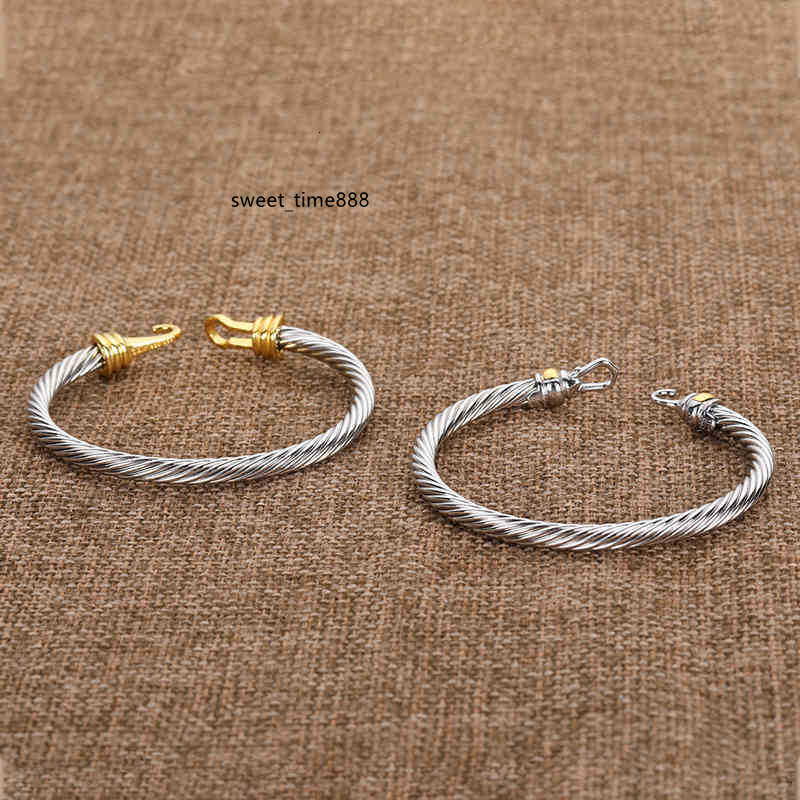 Silver Twisted Cuff Bangle Fashion Men Bracelets Charm Bracelet hook 5MM Wire Woman Designer Cable Mens Jewelry Exquisite Simple Jewelry Accessories for Women
Silver Twisted Cuff Bangle Fashion Men Bracelets Charm Bracelet hook 5MM Wire Woman Designer Cable Mens Jewelry Exquisite Simple Jewelry Accessories for Women