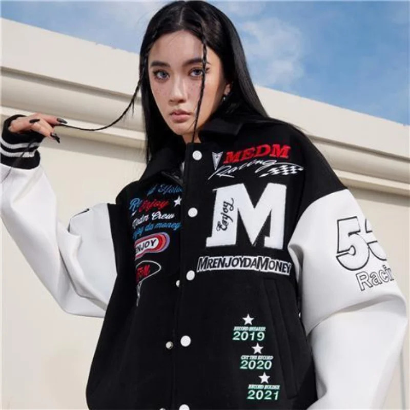 Mens Jackets American Retro Letter Embroidered Coat Men Y2K Street Hip Hop Trend Baseball Uniform Couple Casual Loose Jacket 231120