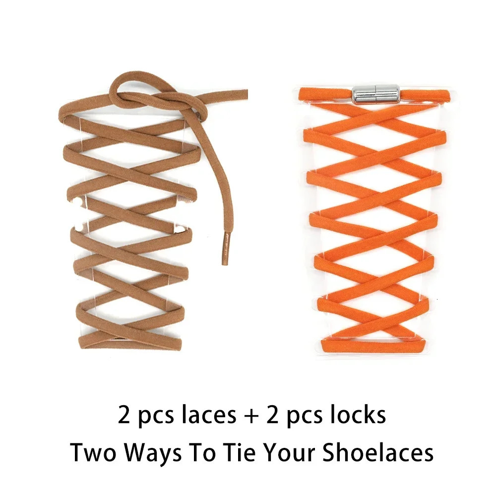 Shoe Parts Accessories Elastic tie free shoelaces suitable for children and adults easy to slide up down sports shoes metal locks shoe laces 231121
