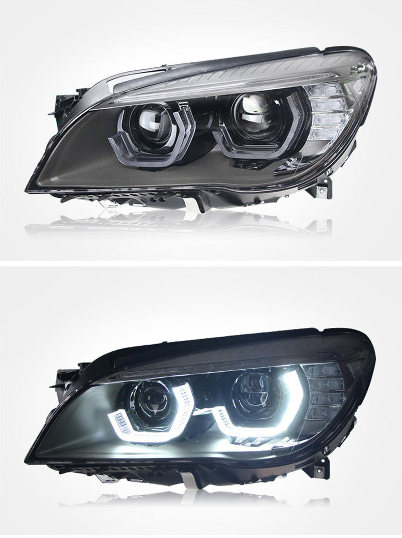 Car Headlight All LED For BMW 7 Series F01 F02 2009-20 15 Turn Light Laser Style Replacement DRL Daytime Lights