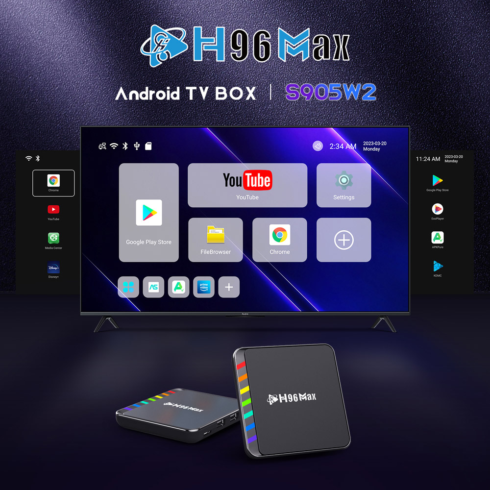 H96 Max W2 Android 11 Tv Box Quad Core ARM A35 Media Player 4gb 32gb 64gb Wifi 6 Set-top Box