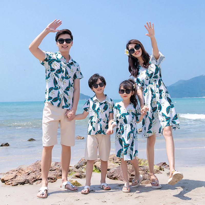 Family Matching Outfits Family Matching Outfits Summer Beach Mother Daughter Dresses Dad Son Floral ShirtPants Couple Matching Outfits Women Girl Dres