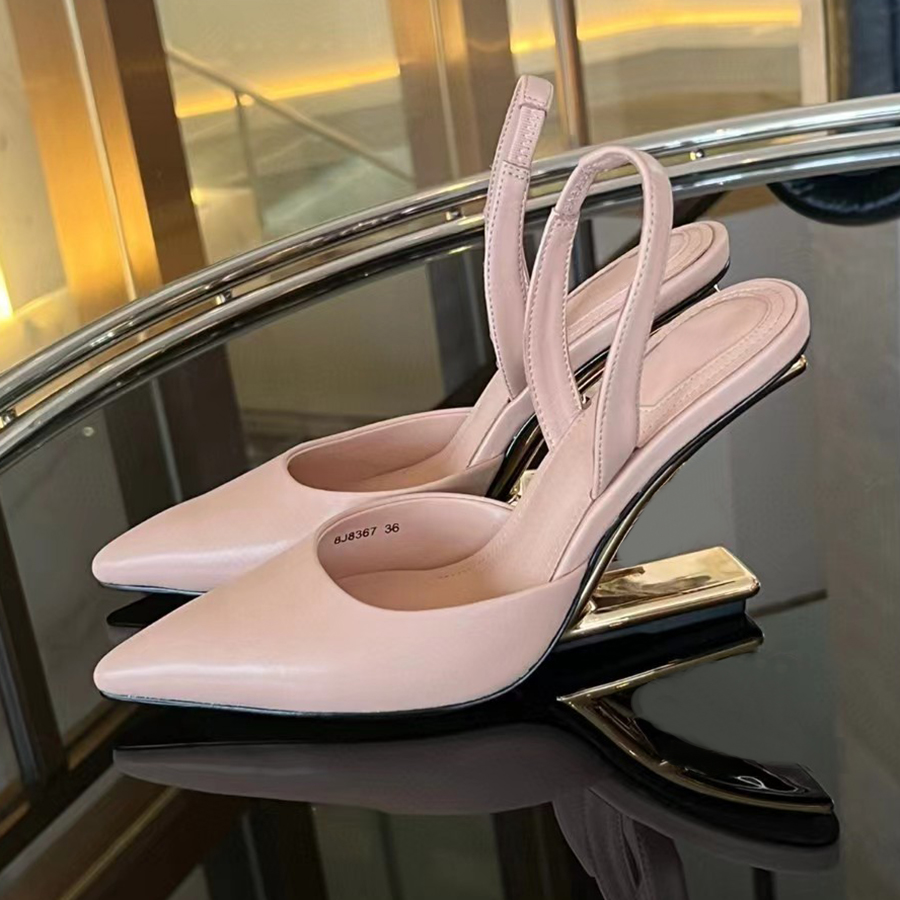 Designer Dress shoes Latest fashion Pointed Toes Sculpted Metallic abnormal heels slip on slides high heels quality genuine leather outsole Slingbacks sandal, 20
Designer Dress shoes Latest fashion Pointed Toes Sculpted Metallic abnormal heels slip on slides high heels quality genuine leather outsole Slingbacks sandal, 20