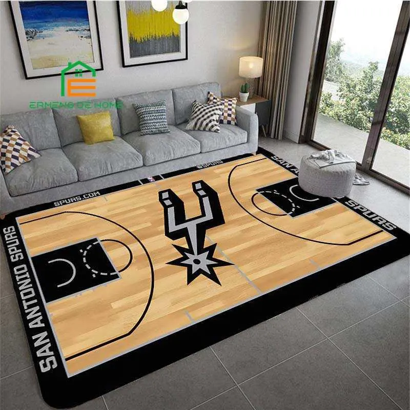 Carpet Carpets Basketball Court Pattern Rug for Bedroom Living Room Carpet for Kitchen Floor Mats Home Decor Non-Slip Floor Pad Rug 15 Sizes R230918 w
