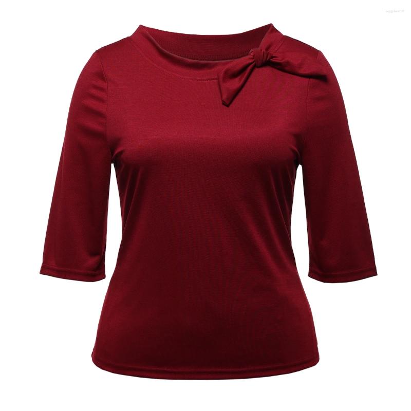 Women's Vintage Polyester Bow Tie Blouse 19S Retro Casual Solid Tops Summer Sleeveless Shirts B3