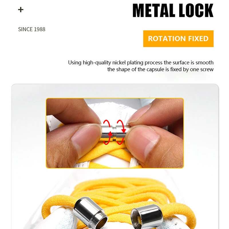 Shoe Parts Accessories version of elastic tie free shoelaces metal lock childrens and adult sports shoes fast semi circular 231121