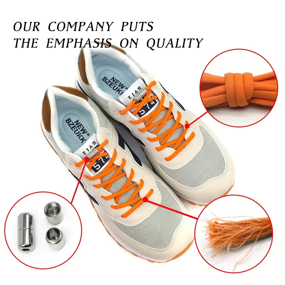 Shoe Parts Accessories Elastic tie free shoelaces suitable for children and adults easy to slide up down sports shoes metal locks shoe laces 231121