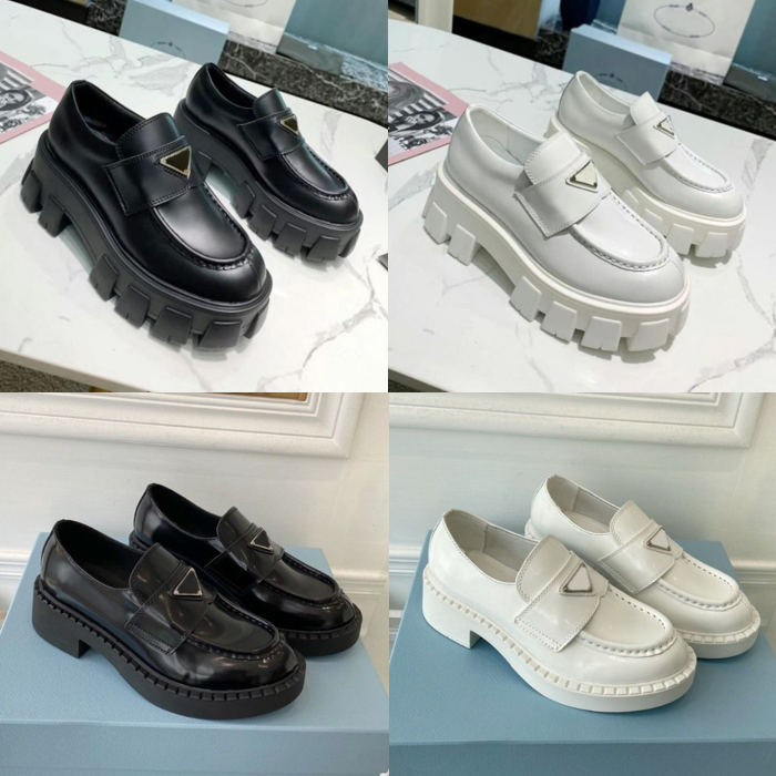 Top Designer Shoes Soft Cowhide Platform Sneakers Men Women Triangle Loafers Black Shiny Leather Chunky Round Head Sneaker Thick Bottom Shoe With box size 35-46, 14
Top Designer Shoes Soft Cowhide Platform Sneakers Men Women Triangle Loafers Black Shiny Leather Chunky Round Head Sneaker Thick Bottom Shoe With box size 35-46, 14