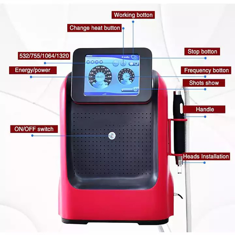 Professional Picosend Tatoo Remover Device Q Switched Pico Second Laser Tattoo Removal Machine