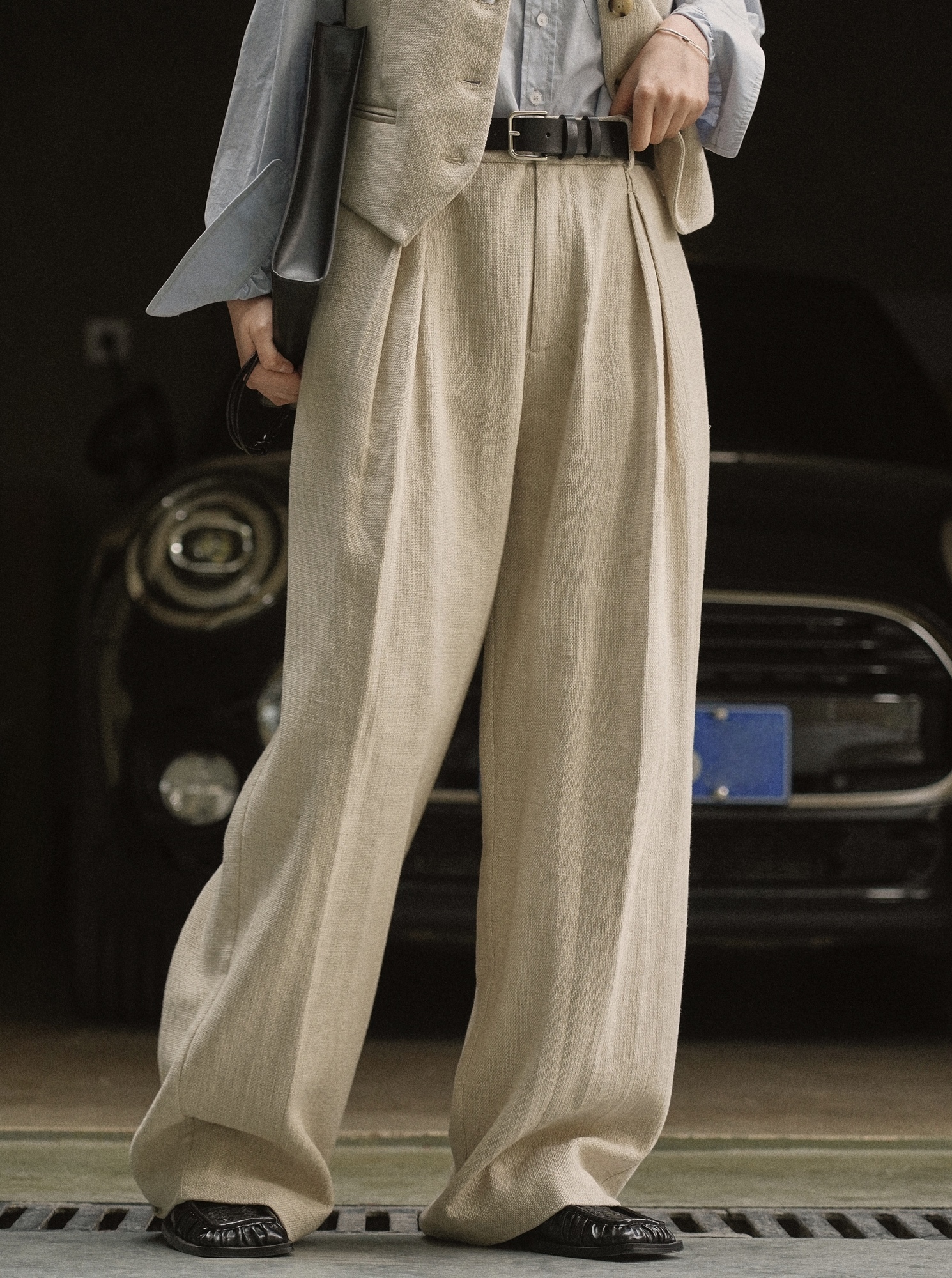 Women's Pants Capris Spring women's casual solid color high waist loose wide leg pants 230421 Z260314