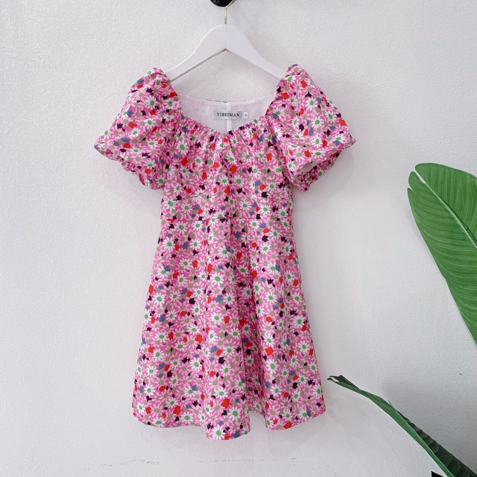 Family Matching Outfits Summer Mom and Daughter Dresses Floral Family Matching Clothes Mum and Baby Girl Clothing Summer Women Short Sleeve Dress 2304