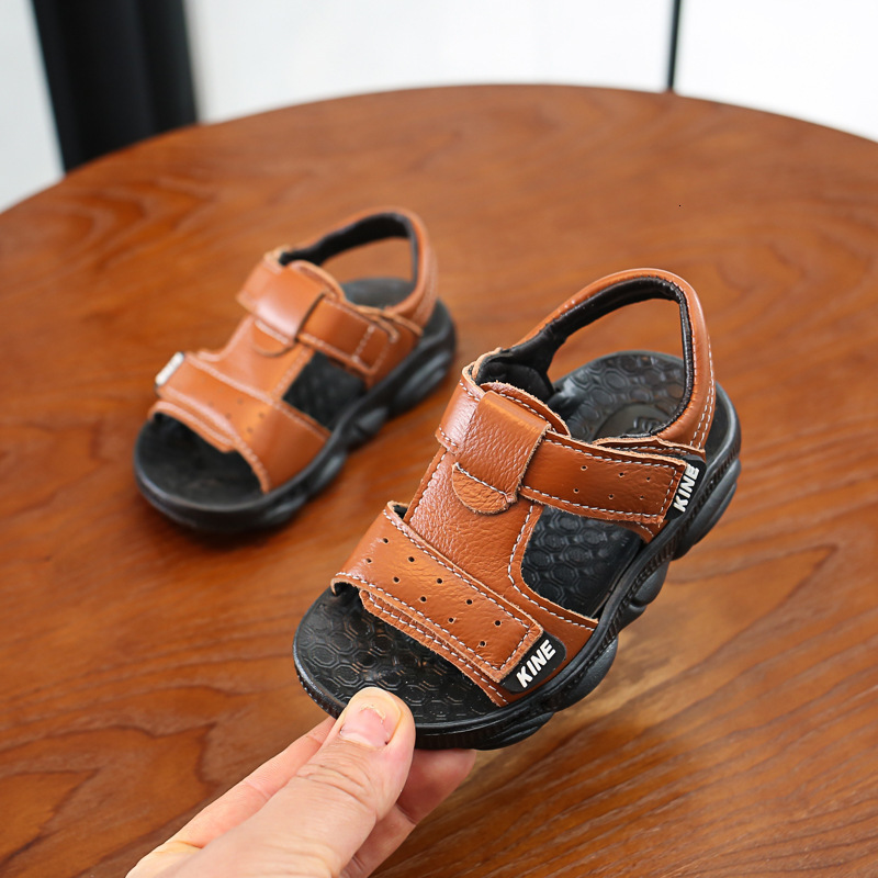 Sandals Children summer beach sandals cool boys girls genuine leather cowhide breathable comfortable flat sandals baby soft shoes 230421