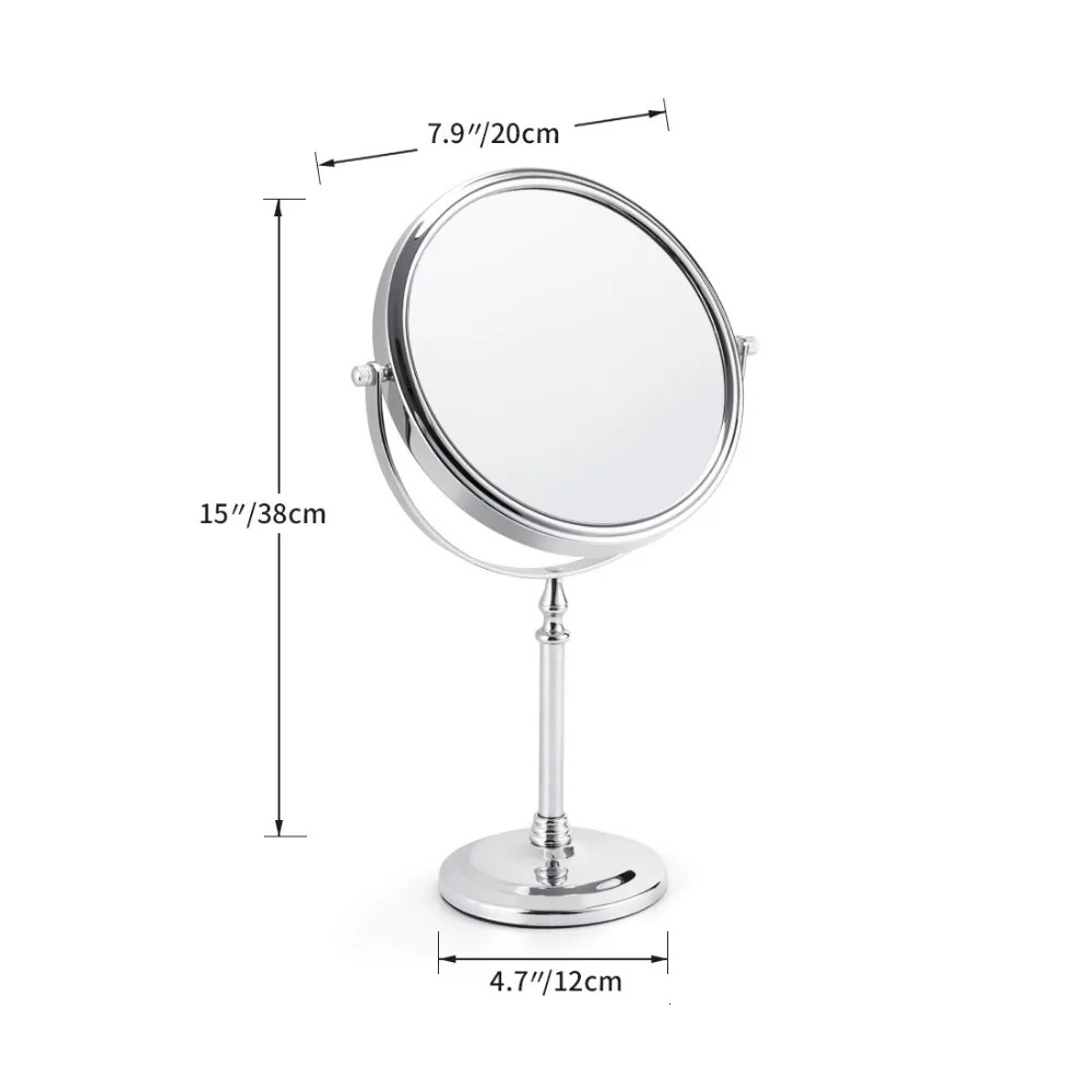 Compact Mirrors 8 Inch 5X 7X 10X Magnification Makeup Mirror 360 Rotating Professional Desktop Cosmetic Mirror 8" Double Sided Magnifier stand 23