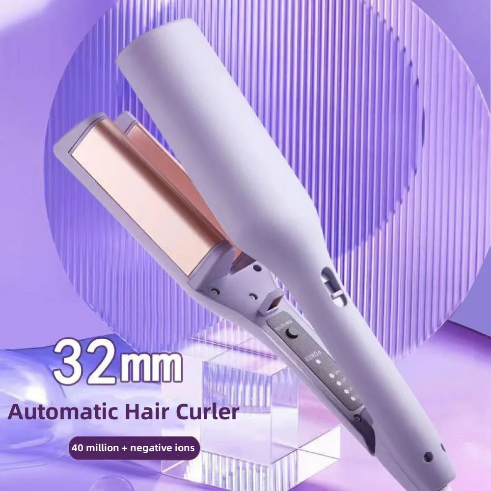 Curling Irons Portable Curling Iron Negative Ion Electric Splint Wet Dry Curlers 32mm Cute Wave Egg Rolls Hair Curlers Fast Heating Hair Waver 231120