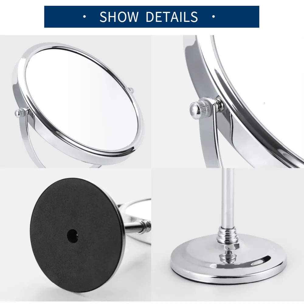 Compact Mirrors 8 Inch 5X 7X 10X Magnification Makeup Mirror 360 Rotating Professional Desktop Cosmetic Mirror 8" Double Sided Magnifier stand 23