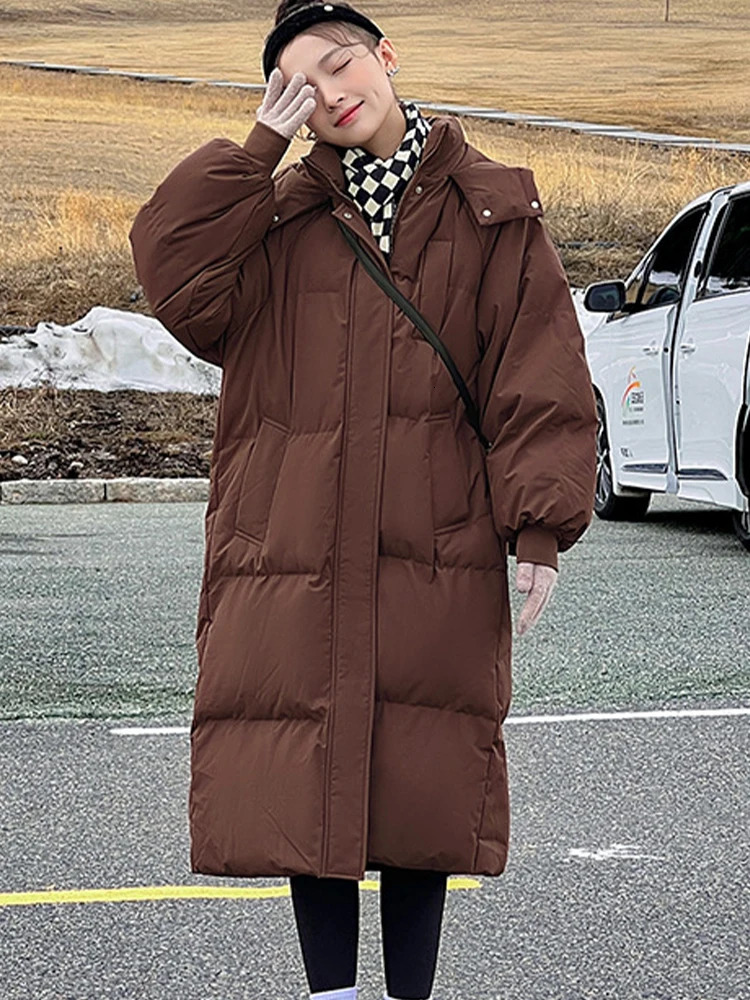 Women's Down Parkas Padded Jacket Women Korean Fashion Long Female Winter Thicken Warm Hooded Coats Lady Oversized Loose Quilted 231120