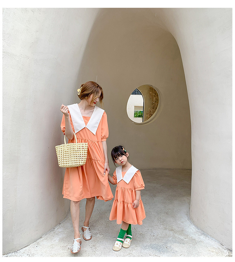 Family Matching Outfits Mother Daughter Dresses Summer Family Matching Clothes Mommy And Me Clothes Short Sleeve Mom Daughter Clothes Women Girls Dres