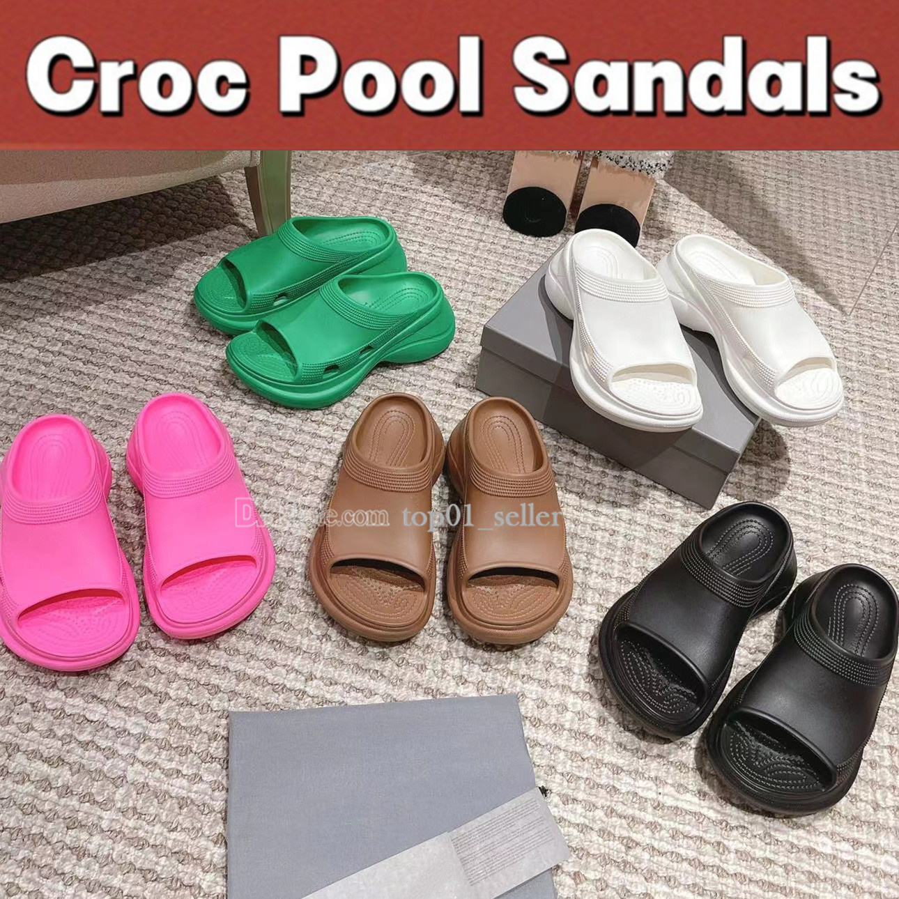 NEW Sandals Designer Croc Pool Slide sandal clog Platform slippers beach Paris platformRubber slides shoes black white sneaker luxury men Womens Flip Flops slipper
NEW Sandals Designer Croc Pool Slide sandal clog Platform slippers beach Paris platformRubber slides shoes black white sneaker luxury men Womens Flip Flops slipper