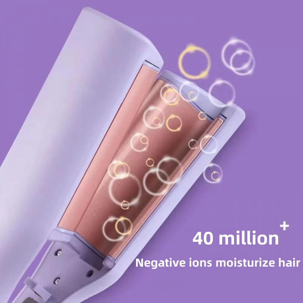 Curling Irons Portable Curling Iron Negative Ion Electric Splint Wet Dry Curlers 32mm Cute Wave Egg Rolls Hair Curlers Fast Heating Hair Waver 231120