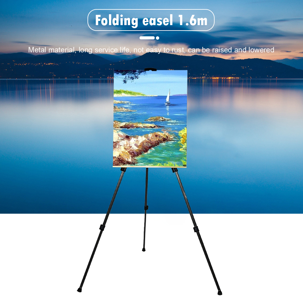 Easels Paper Portable Adjustable Metal Sketch Easel Stands Foldable Travel Easel Aluminum Alloy Easel Sketch Drawing For Artist Art Supplies 230420
