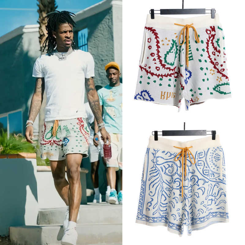 Designer Clothing short casual Rhude Color Cashew Flower Knitted Drawstring Shorts Morant Same American High Street Casual Beach Pants Couples Joggers Sportswear, Red and white
Designer Clothing short casual Rhude Color Cashew Flower Knitted Drawstring Shorts Morant Same American High Street Casual Beach Pants Couples Joggers Sportswear, Red and white