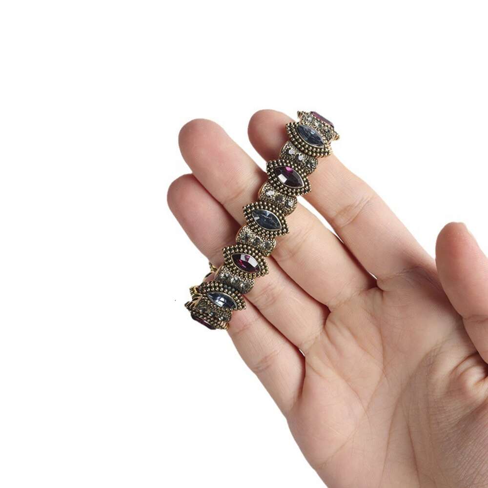 Diamond embedded hip-hop punk motorcycle accessories niche design personalized nightclub bracelet design heavy metal bracelet