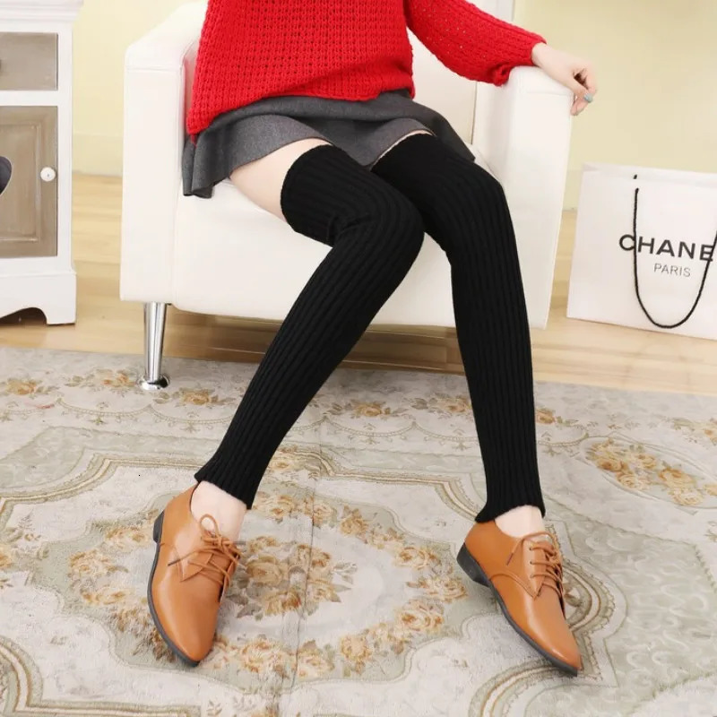 Socks Hosiery 70cm Japanese Lolita Sweet Girl Warmers Knitted Foot Cover Leg Warm Women Slim Long Winter Sock Cosplay Heap 231120