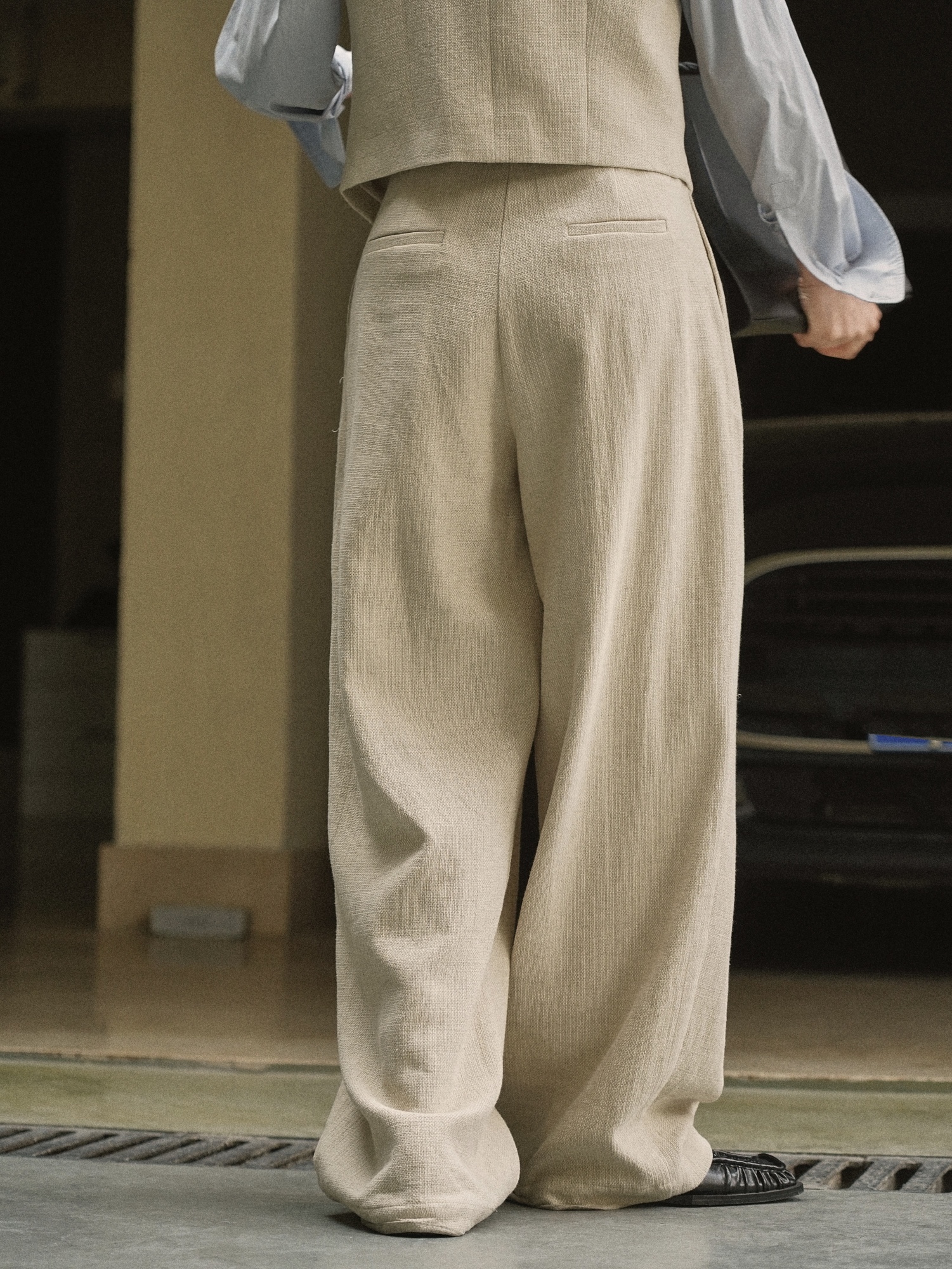 Women's Pants Capris Spring women's casual solid color high waist loose wide leg pants 230421 Z260314