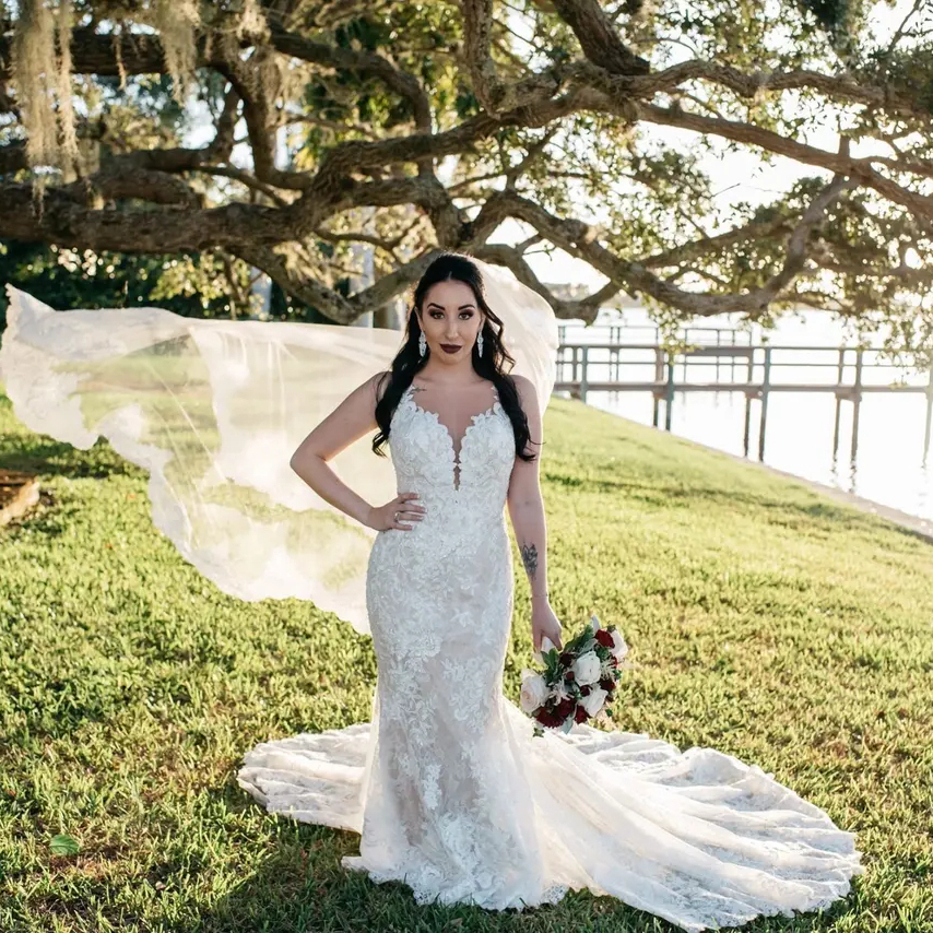 2024 Sexy Lace Mermaid Wedding Dresses Appliques Sheer Backless Long Beach Bridal Gowns Sleeveless Elegant Bride Dress custom Made