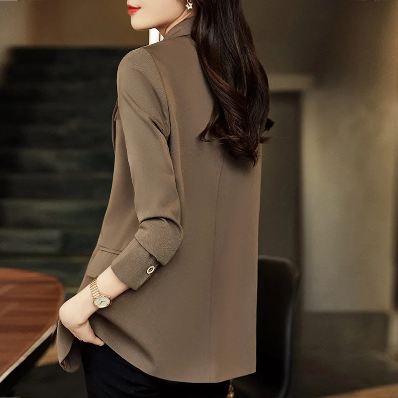 Women's Suits Blazers Korean Style Brown Suit Jacket for Women Blazer Spring Autumn Temperament Fashion Casual Coffee Blazer Woman Jacket 231121