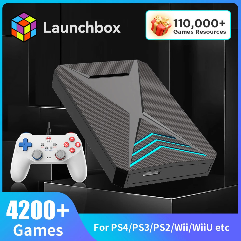 Portable Game Players box 2T Retro Gaming Hard Drive Disk Console for WiiU Wii N64 DC SS Win PC Laptop With PC 3D Games 231117