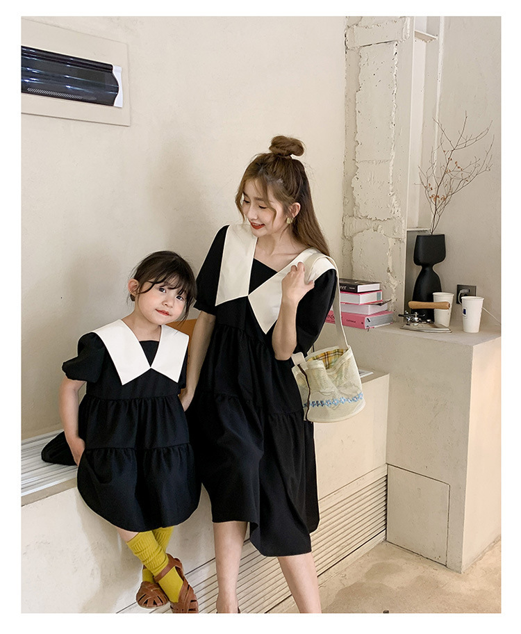 Family Matching Outfits Mother Daughter Dresses Summer Family Matching Clothes Mommy And Me Clothes Short Sleeve Mom Daughter Clothes Women Girls Dres