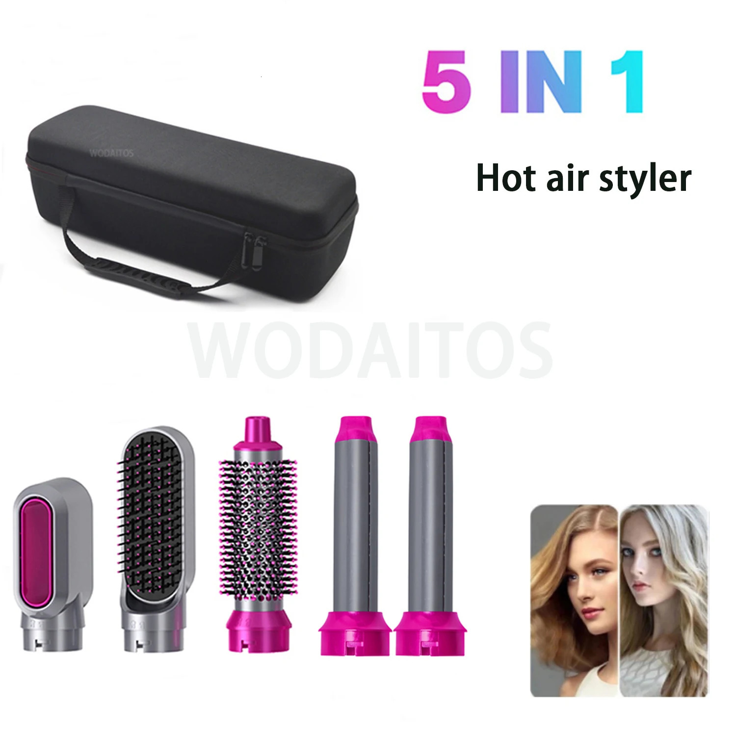 Curling Irons 5 In 1 Electric Blow Dryer Comb Hair Dryer Brush Hair Curling Detachable Brush Kit Straight Hair Brush Hair Curler Curling Iron 231120