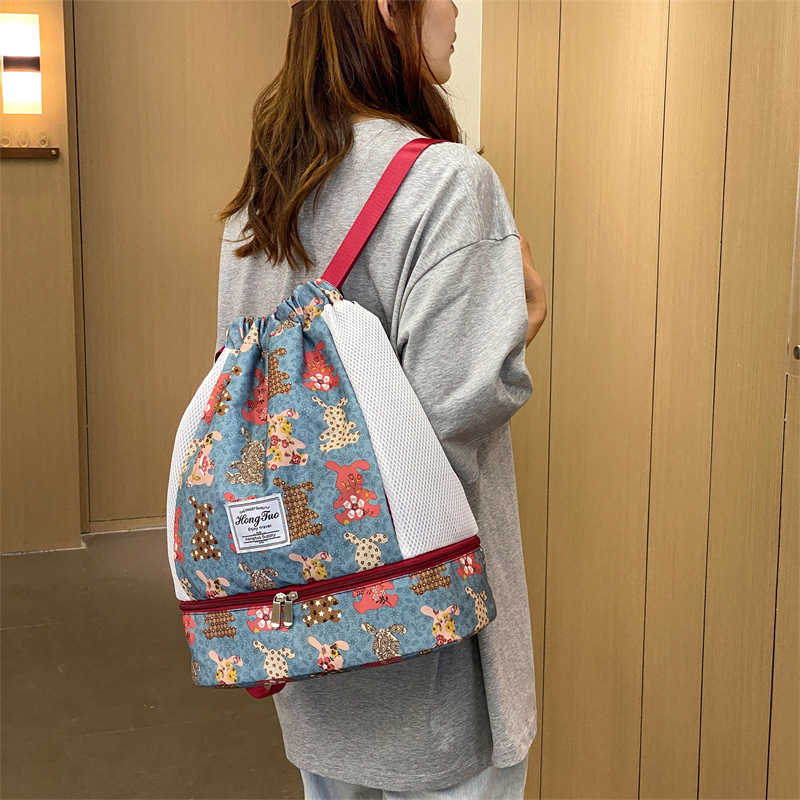 Fitness Bag Dry and Wet Separation Swimming Bag Waterproof Beach Storage Sports Equipment Backpack Women Small Bag Swimming Bag Portable Women 230313