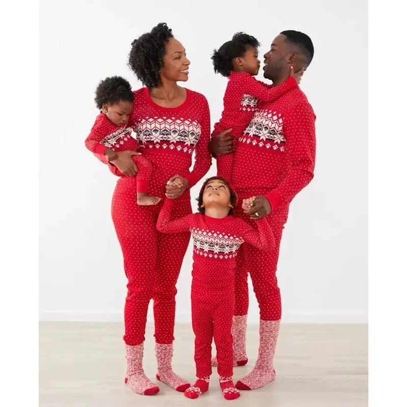 Family Matching Outfits Year's Clothes Christmas Family Pajamas Set Mother Father Kids Matching Outfits Baby Romper Soft Sleepwear Family Look 23