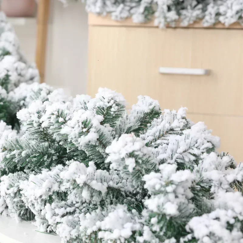 Christmas Decorations 1 PCS 27m White Falg Cedar Veet Rattan For Tree Fireplace Staircase Door Garden Courtyard Decoration Garland 231120