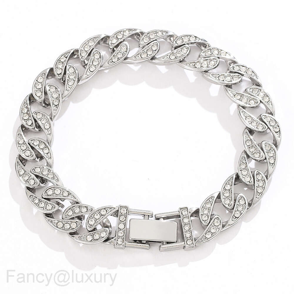 Cuban crystal bracelet trendy hip-hop full diamond jewelry 18K bracelet 18-25cm bracelet