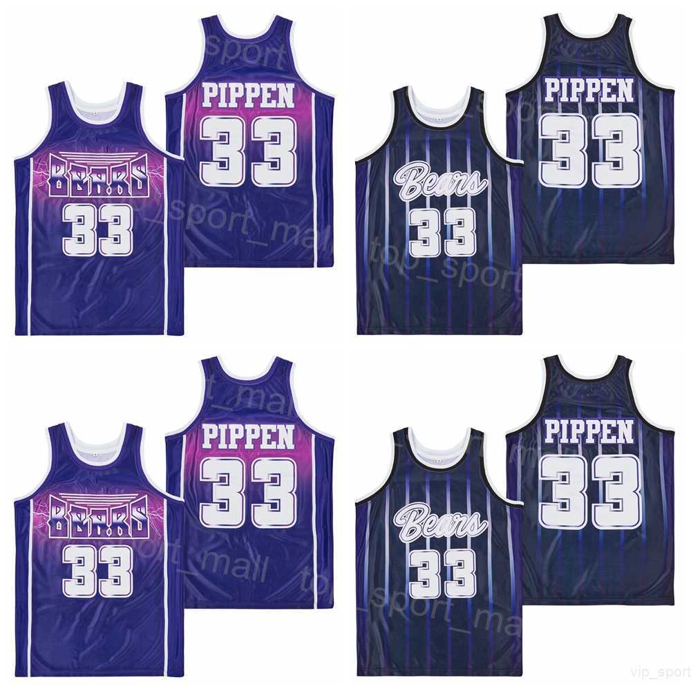 College Basketball Central Arkansas Bears Scottie Pippen Jerseys 33 Men Moive University HipHop Breathable Team Color Navy Blue Purple Pure Cotton For Sport Fans